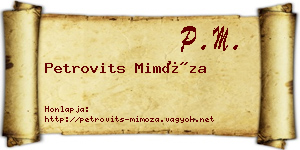 Petrovits Mimóza névjegykártya